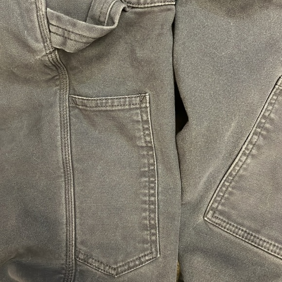 Carhartt Original Fit Fleece-Lined Canvas Work Pants Gray 8-Pocket Loop 16R - Picture 9 of 11